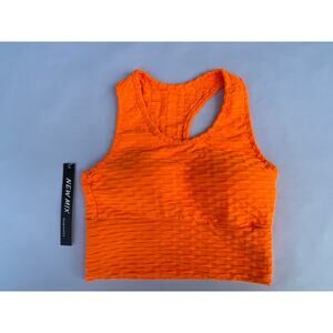 NEW MIX, SIZE S/M, ORANGE SPORTS BRA PADDED, LINED